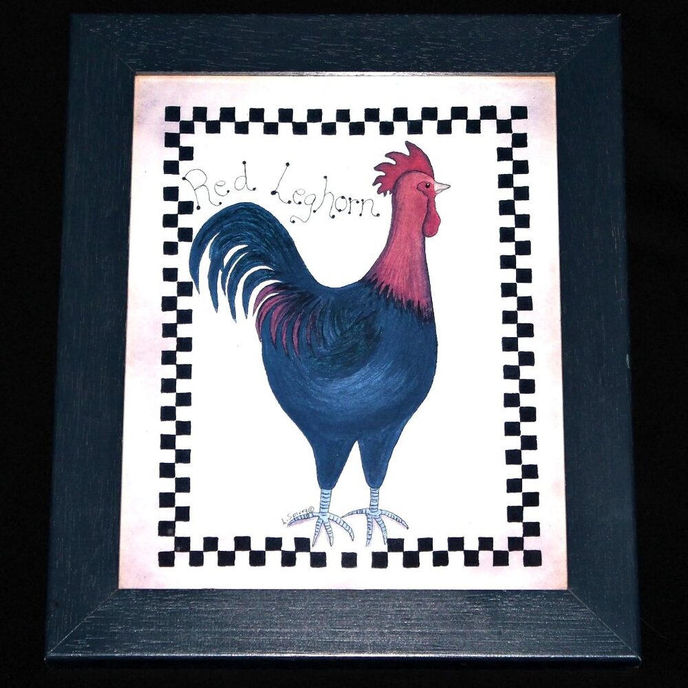 Rooster Wall Décor | Artist Signed Hanging Décor | Linda Spivey Red Leghorn